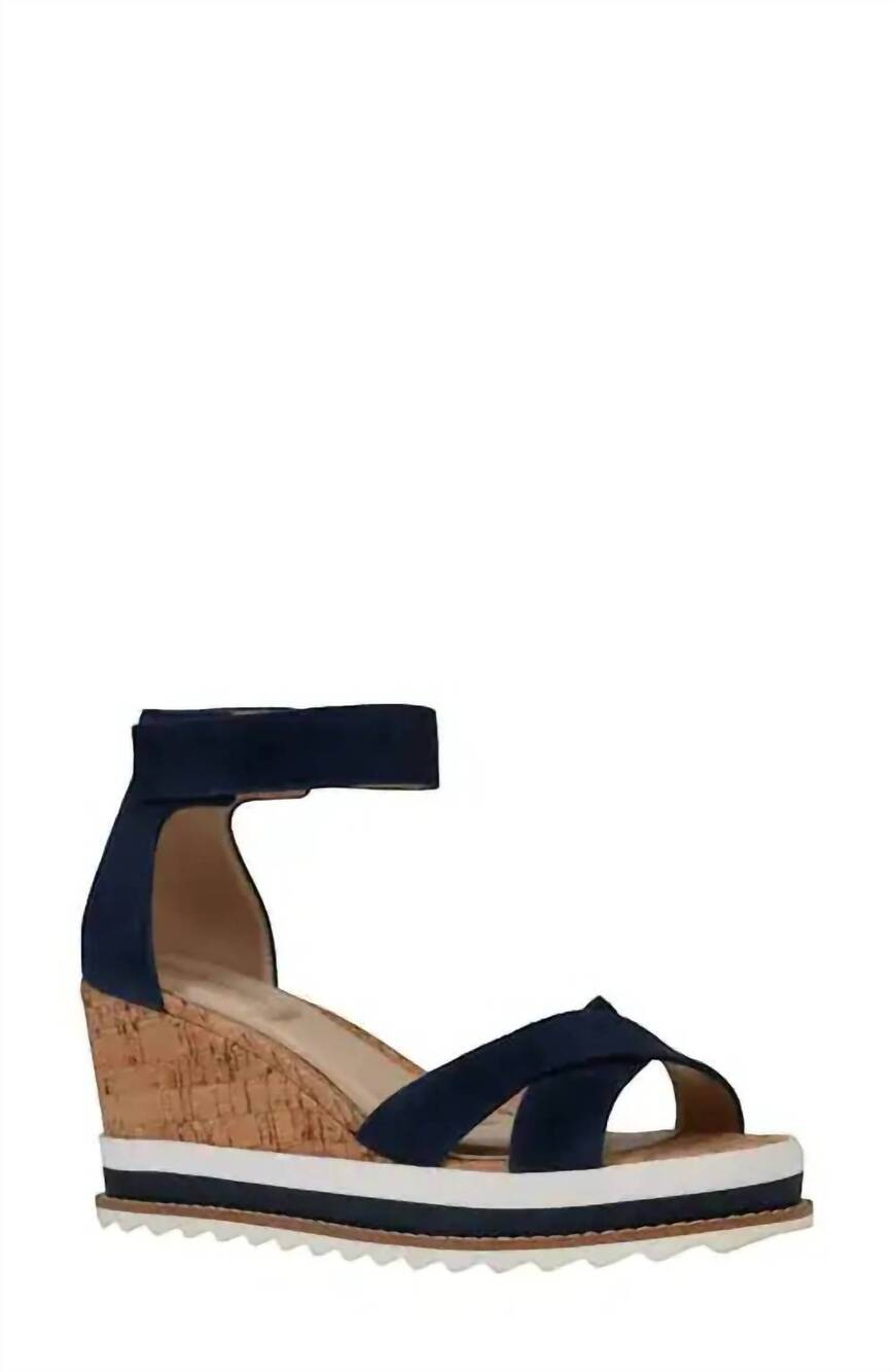 NEW PELLE MODA women's westyn platform wedge sandal in midnight